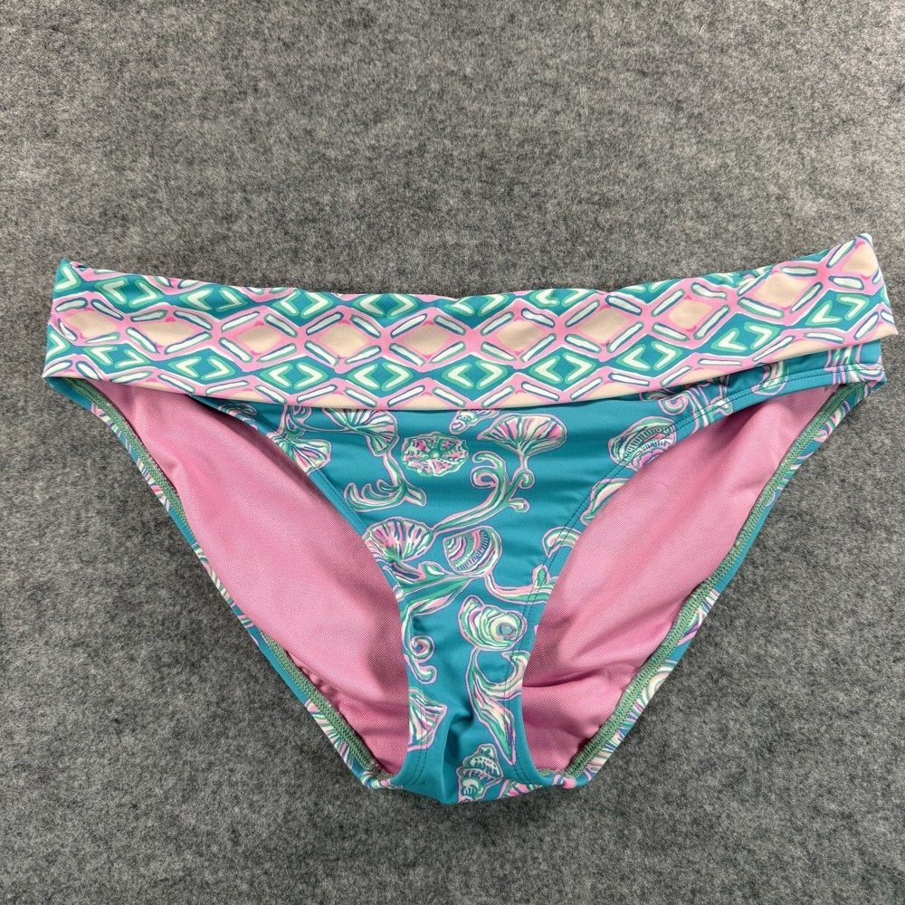 Lilly Pulitzer Lagoon Sarong Hipster Bikini Bottom Womens 8 Water Ya Waiting For